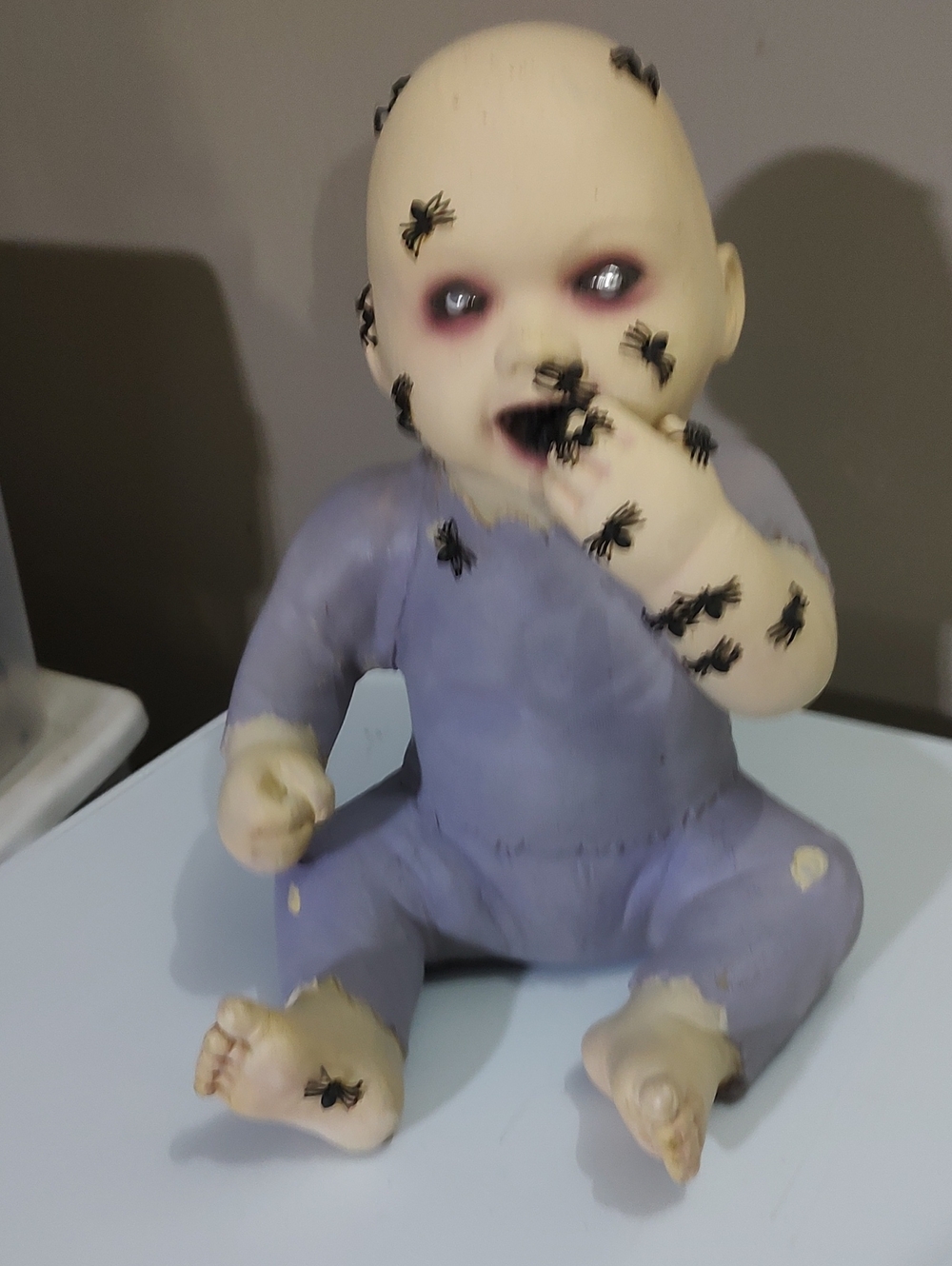 Spooky Baby Doll Toy in Purple with Bug Accents